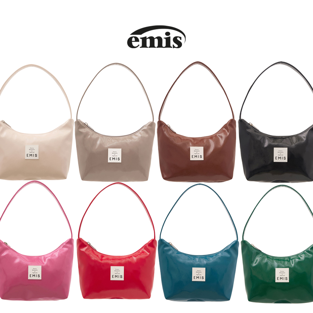 ★EMIS★ NEW ENAMEL HOBO BAGBROWN m1037_1334215 NEW ENAMEL HOBO BAG-BROWN - EMIS