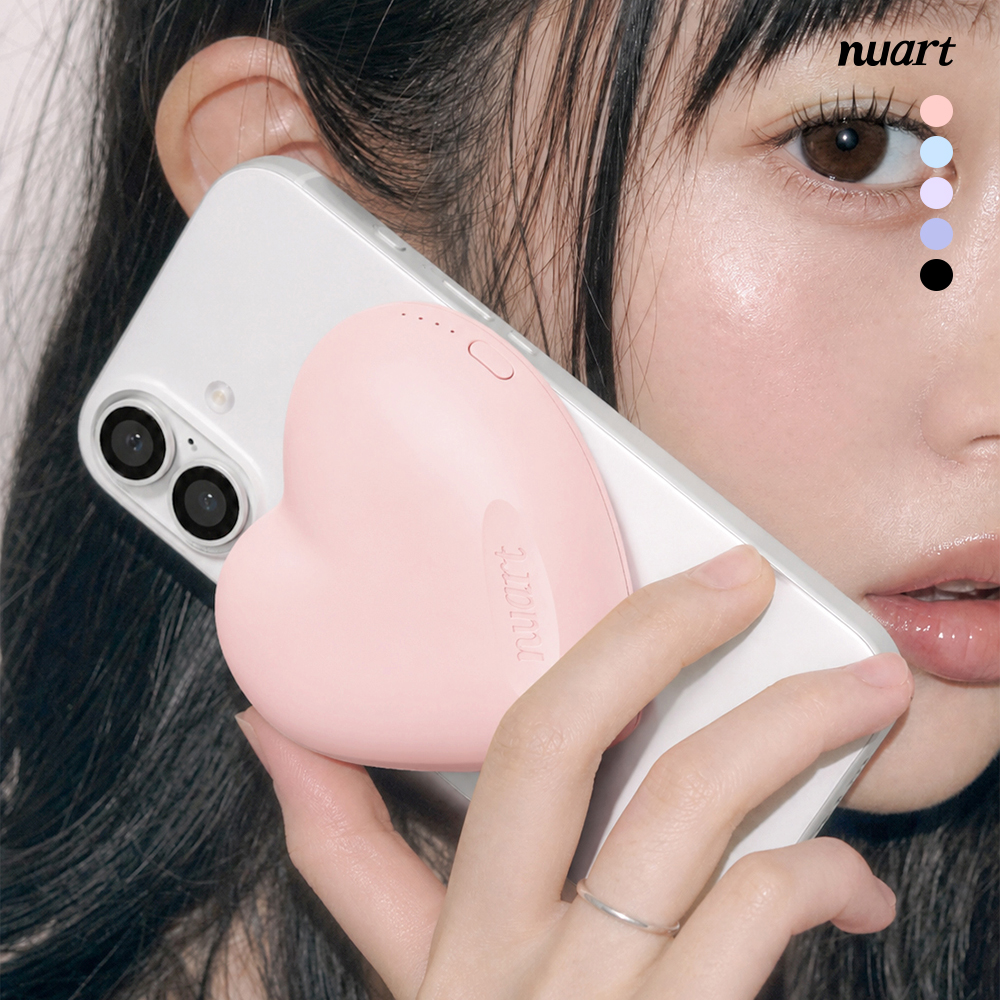 맥세이프 하트 보조배터리 5000mAh 고속 무선 충전 미니 C타입 8핀 기내반입 대용량 여행용 아이폰 갤럭시 충전기 선물