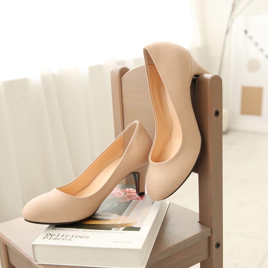 [당일출고] 둥근코 베이지 정장구두 펌프스 유니화 승무원 면접구두 5cm 7cm 상세 이미지 57