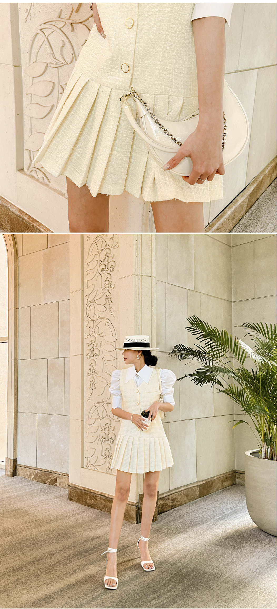 日本正本 ビバルビー[韓国ファッション]メルティングツイード 