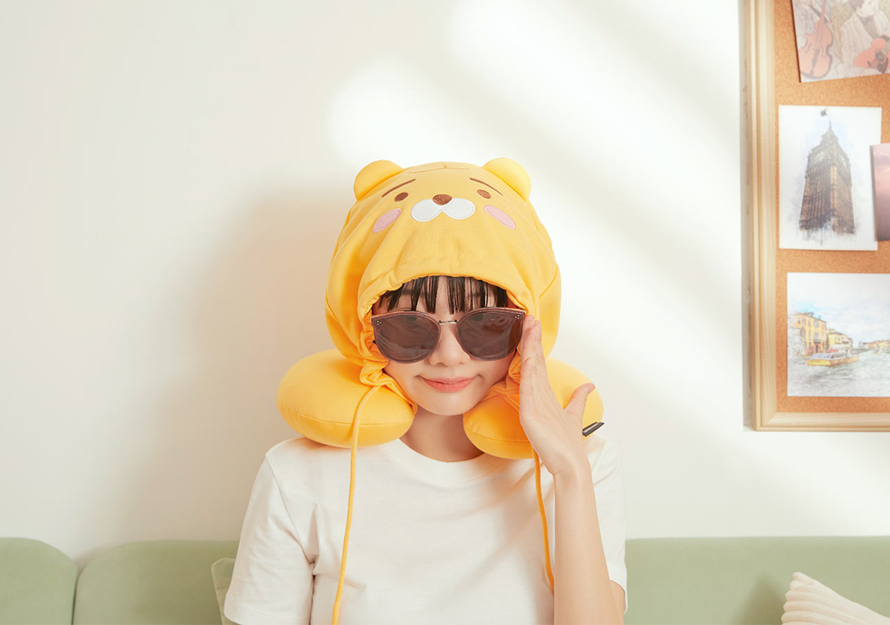 Kakao Friends Little Ryan Hooded Neck Pillow