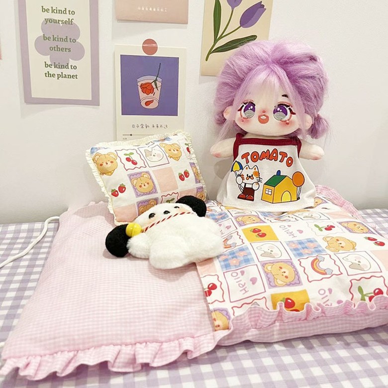 지오몽 20cm 인형 침대 침구 이부자리 걸이 솜인형 수납 가방 소품 상세 이미지 8