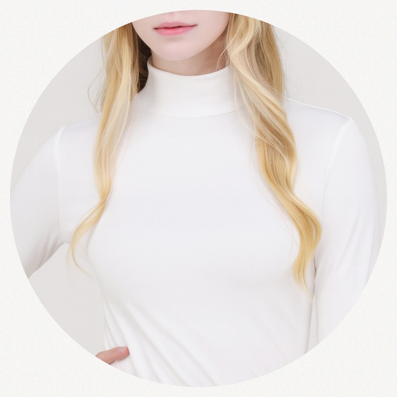 여성 봄 가을 겨울 솔리드하이넥 긴팔이너 로로얼로이 상세 이미지 20