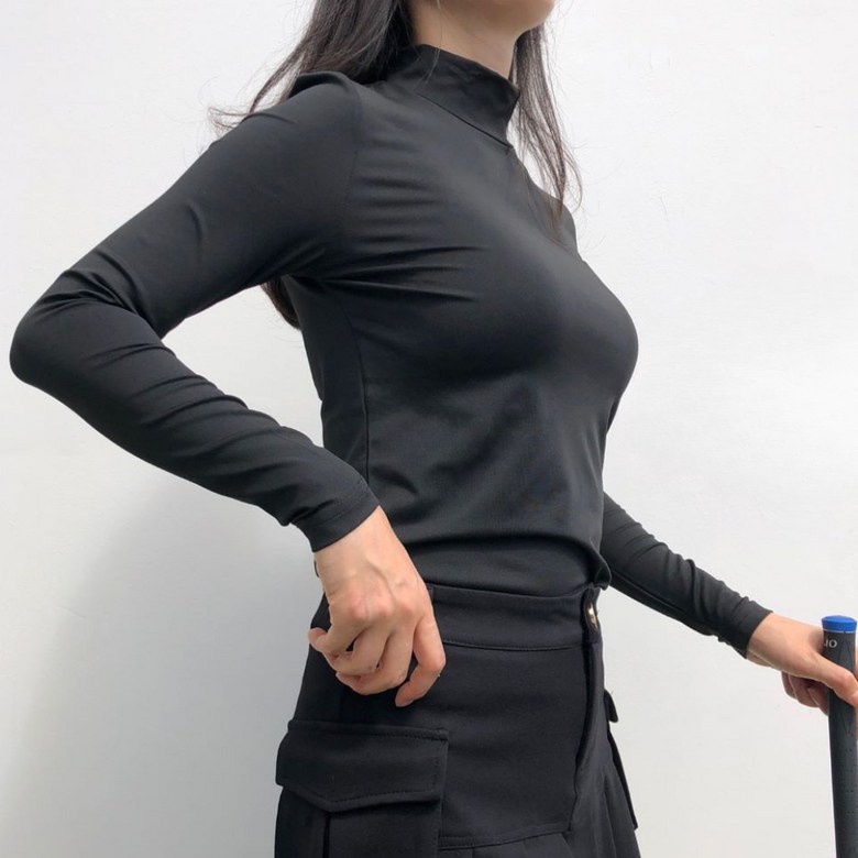여성 봄 가을 겨울 솔리드하이넥 긴팔이너 로로얼로이 상세 이미지 70