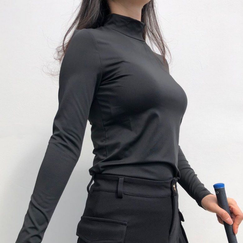 여성 봄 가을 겨울 솔리드하이넥 긴팔이너 로로얼로이 상세 이미지 74