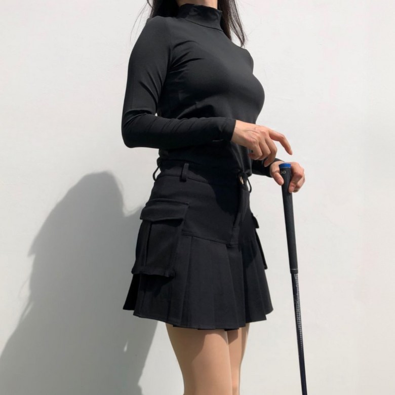 여성 봄 가을 겨울 솔리드하이넥 긴팔이너 로로얼로이 상세 이미지 80