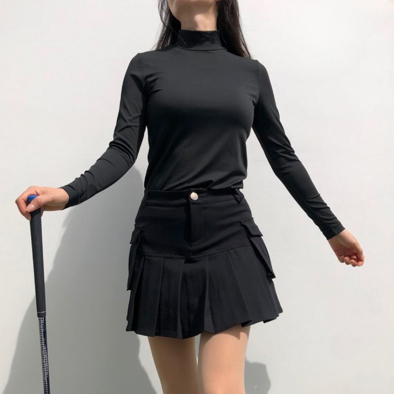 여성 봄 가을 겨울 솔리드하이넥 긴팔이너 로로얼로이 상세 이미지 82