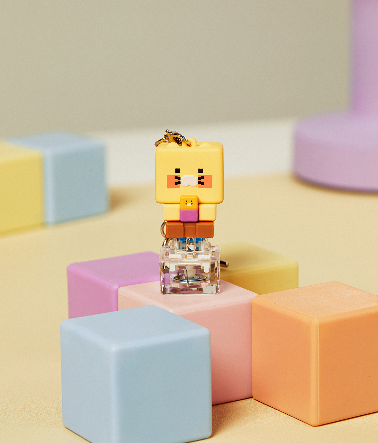 LED Cap Figurine Keychain Chunsik