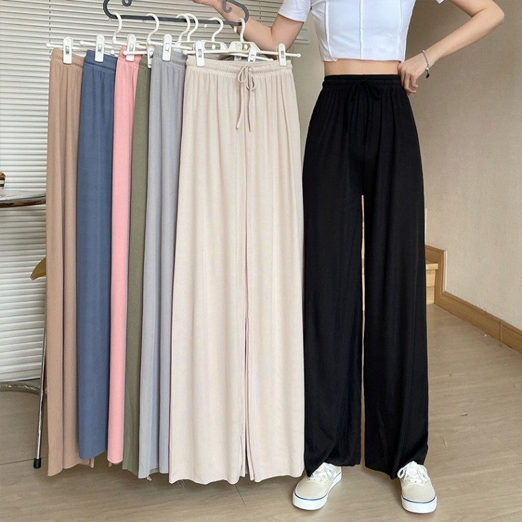 女性パンツクールバンディングプリーツ女性ワイドパンツパンツ