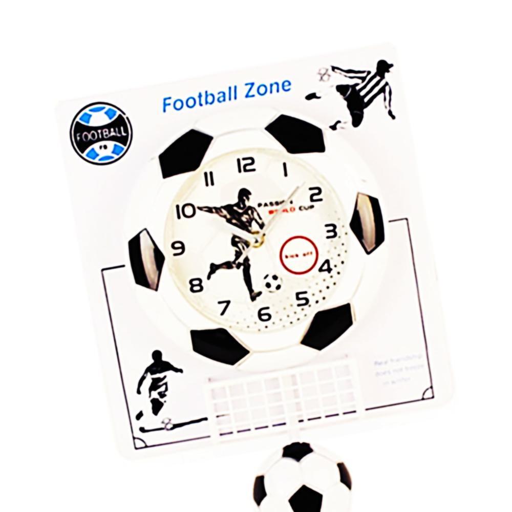 リビングヒット壁時計子供 サッカー サッカーボールウォッチキッズルームホワイト