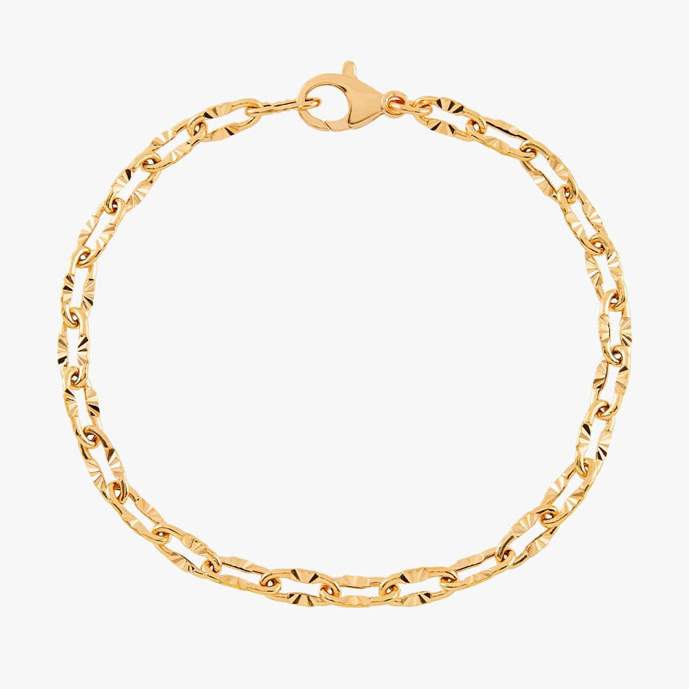 14K 18K 아몬드 큐브 금 팔찌 | 톡딜