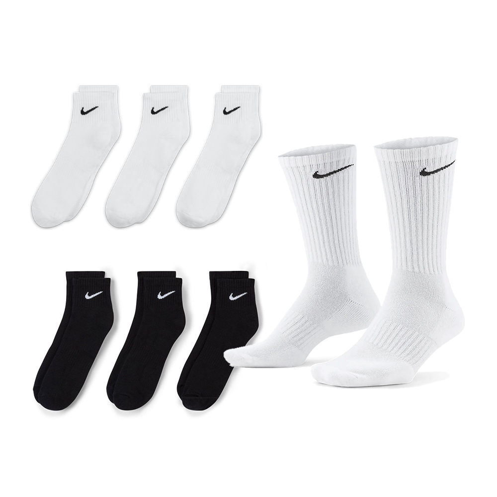 [나이키] 스포츠 쿠션 양말 스우시 단목/중목 3PACK 블랙/화이트