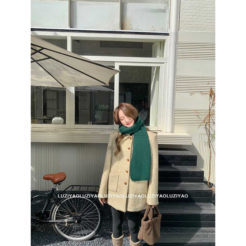 キルティングウール コート・ジャケット 女性秋プラスサイズ暖かいカジュアルミディ丈韓国スタイル女性衣料品 コート・ジャケット ファッショントレンディなスタイル