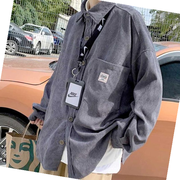 男性服ショッピングモール男性大学生キャンパスルックデイリーオーバーフィットゴールデンシャツ南方