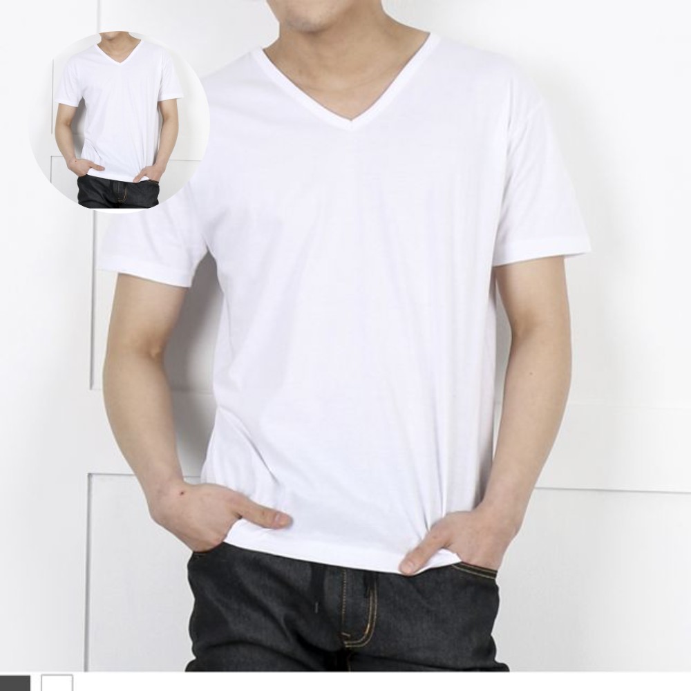 男性ショッピングモール男性基本Vネック半袖綿Tシャツ男衣料品 デイリールック