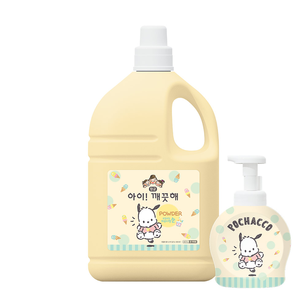 아이깨끗해x포차코 대용량 핸드워시 4.5L x 1개 + 490ml 공용기 x 1개