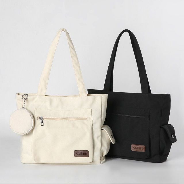 【ヒロインバッグ】ショルダーバッグポケット収納女性バッグエコバッグ