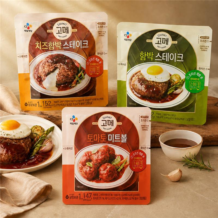 [12입] 고메 함박 152g /치즈함박 152g /토마토미트볼 147G X 12봉