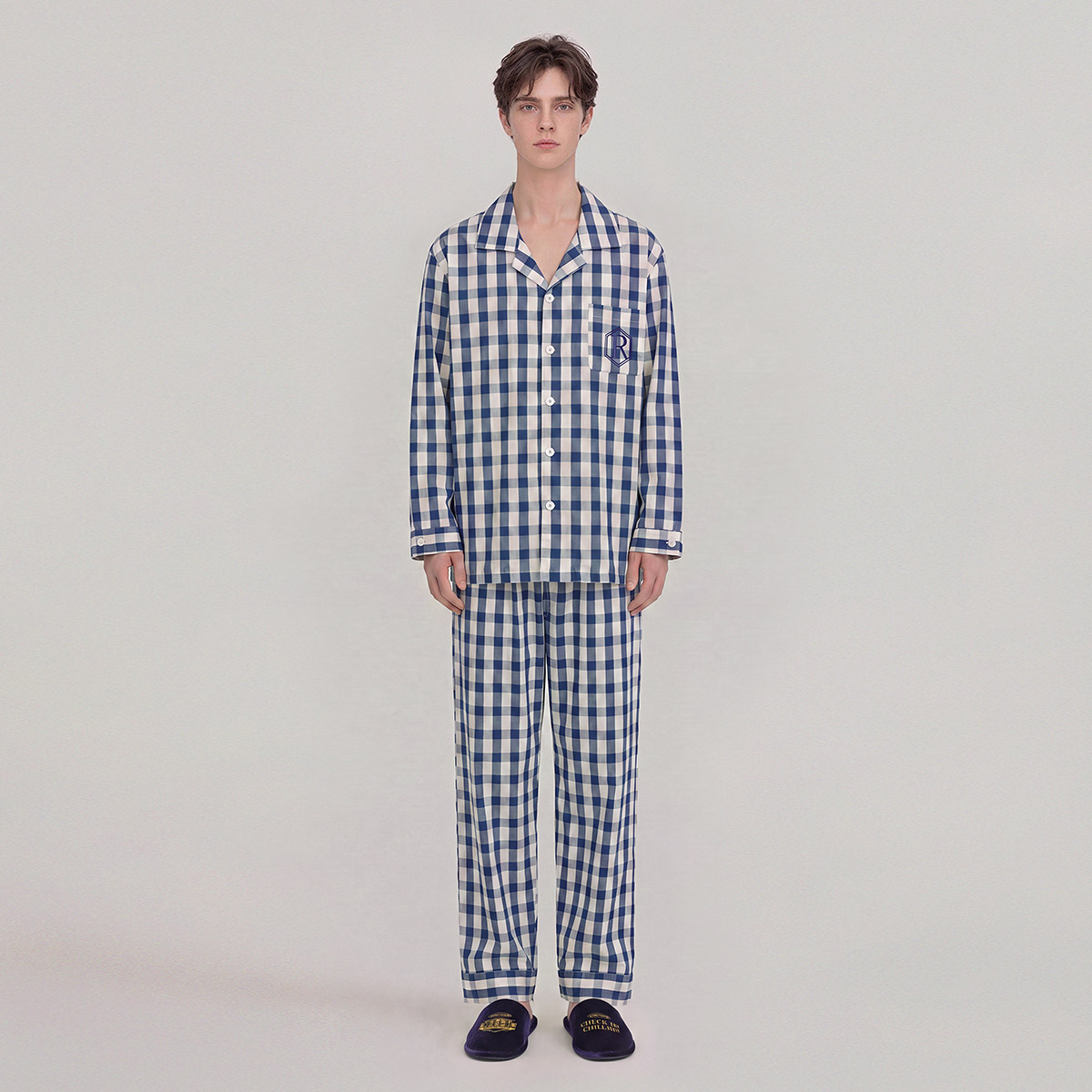 오르시떼남성 G108 체인지 긴소매 파자마 세트