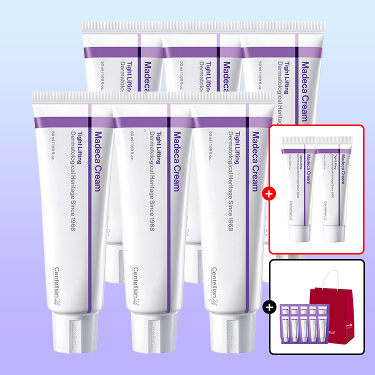 [동국제약]마데카크림 타이트리프팅 50ml*6개+추가30ml+10일분.쇼핑백증정.주름개선.물찬리프팅.