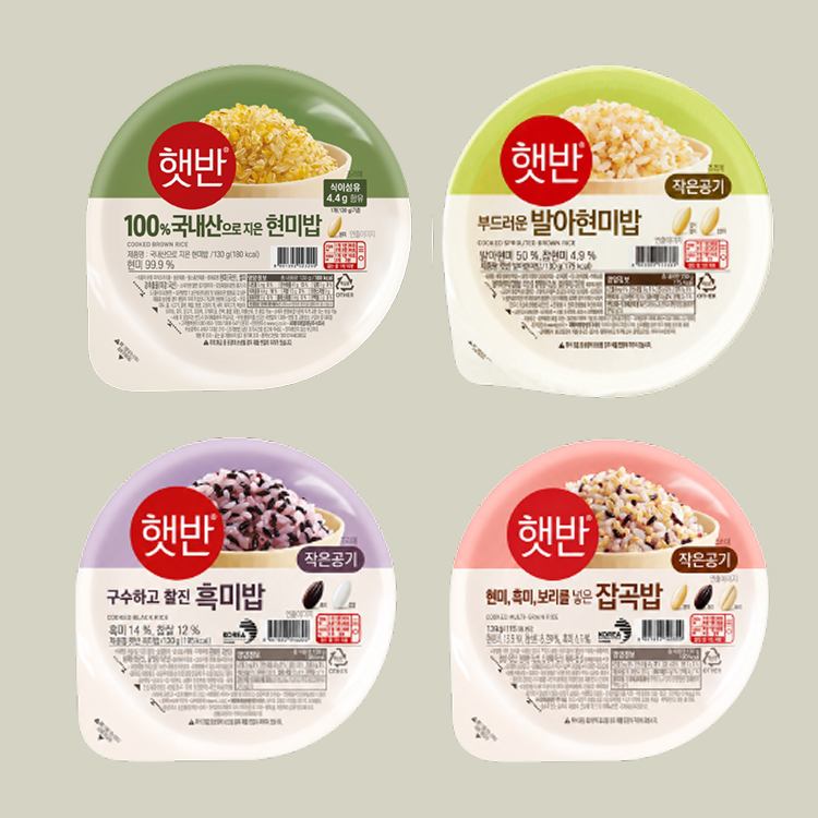 CJ 햇반 작은공기 130g x 24입(잡곡6/발아현미6/흑미6/100%현미6) 외 잡곡 30/36/48입 구성