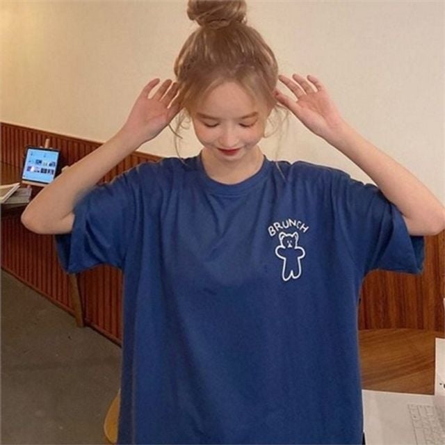 [ファッション特攻隊]Tシャツ 女性 Tシャツ 印刷ラウンド 衣類トップス