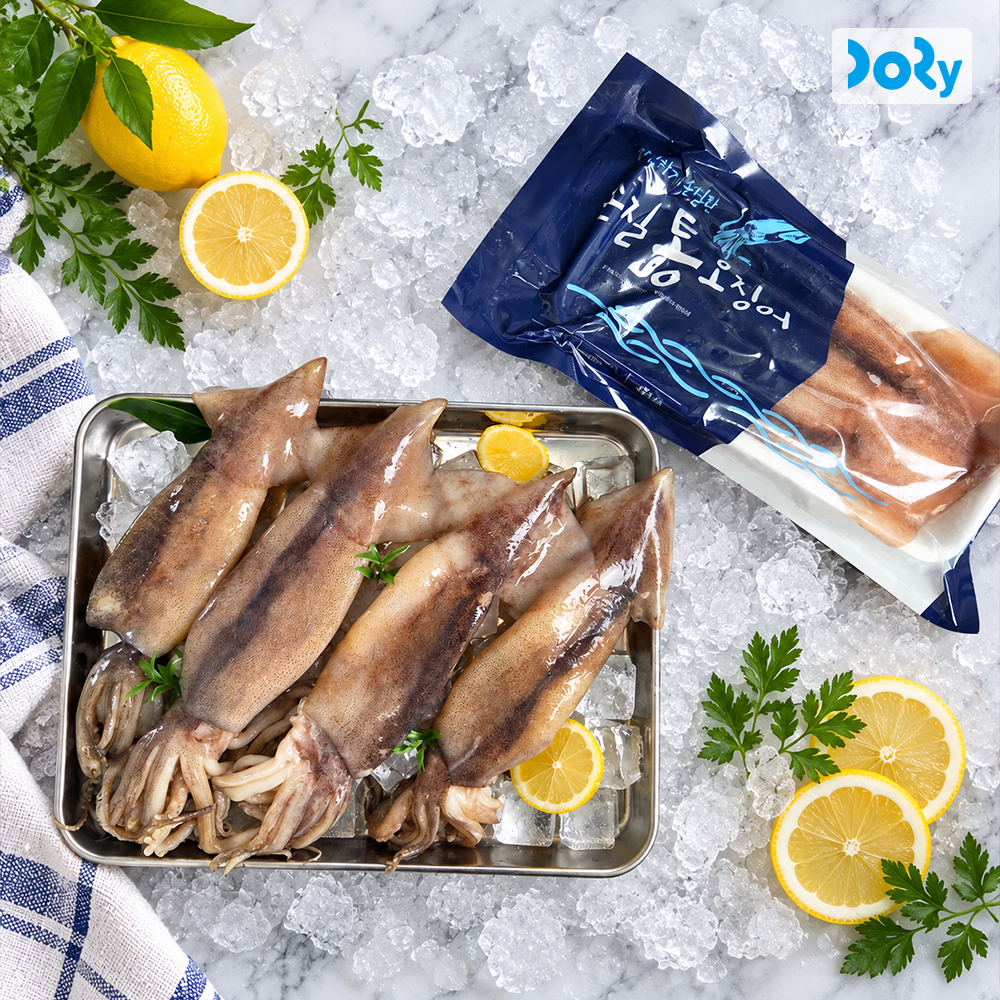 [도리마켓] 간편 소포장 손질 통 오징어 1.1kg (220gX5팩/ 총 10마리)