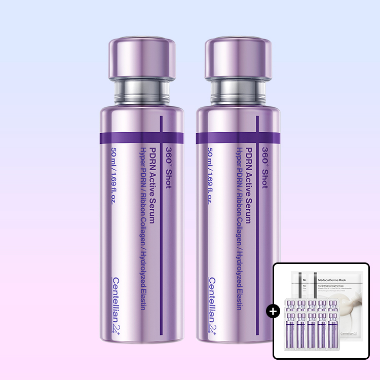 [동국제약] [리뉴얼] 360도 샷 PDRN 액티브 세럼 50ml*2개+추가10ml+팩2매. 탄력. 리프팅 케어. 집중 리프팅