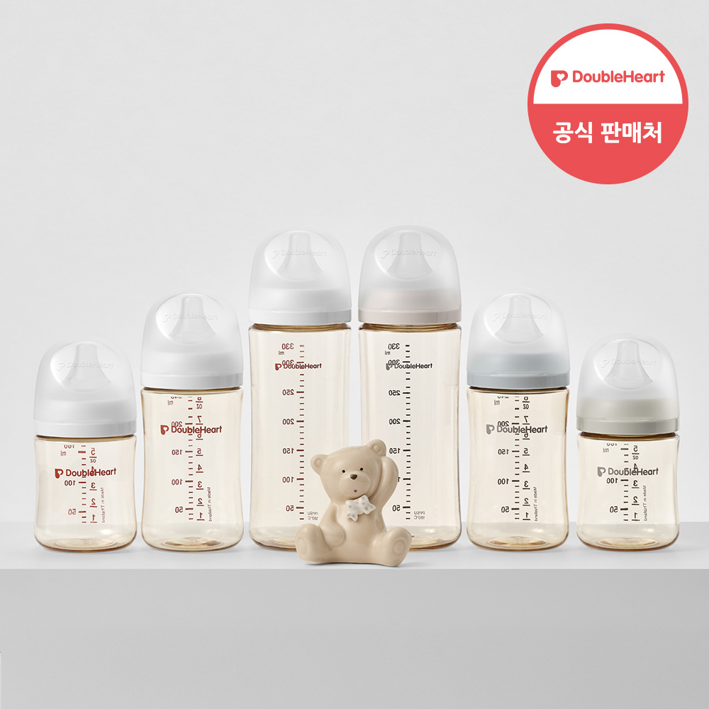 [1+1] 더블하트 모유실감 3세대 젖병 싱글팩 160ml / 240ml 골라담기