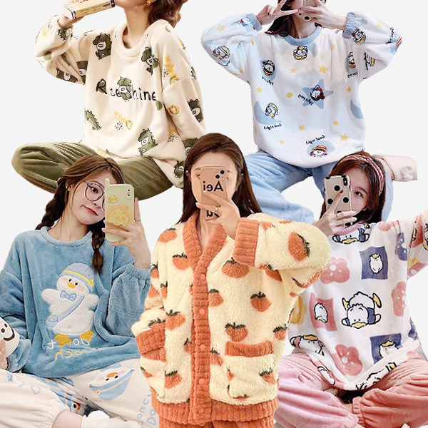[쉬블림로브] F/W신상 5900~9900원 가성비좋은 수면잠옷 파자마 잠옷세트 극세사 홈웨어 100종!
