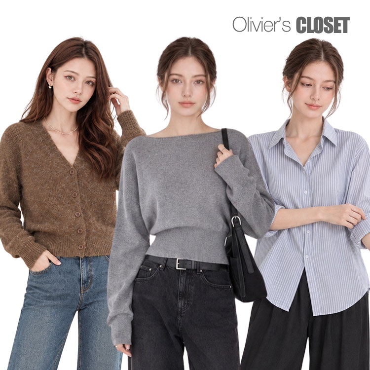 [올리비에스클로젯] 트렌디한 가을신상+필수템 블라우스/니트/데님팬츠~ 10%쿠폰증정