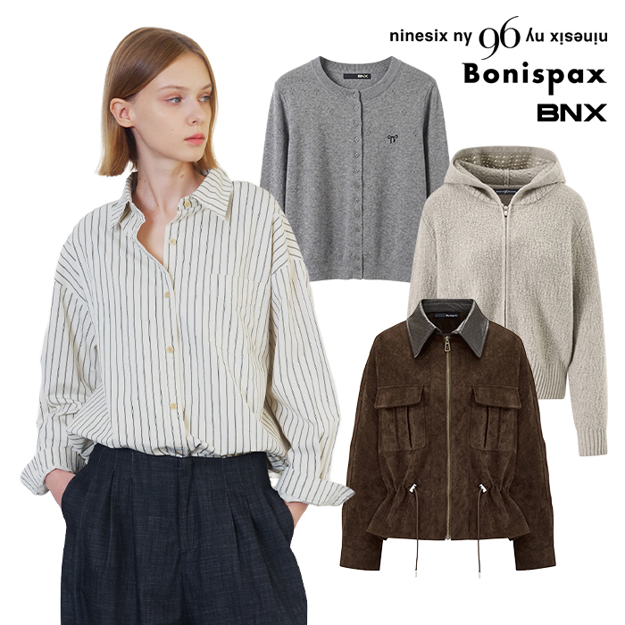 [BNX,보니스팍스,나인식스뉴] 올가을 옷장에 꼭 필요한 아이템! 가디건/니트/셔츠/블라우스/원피스/셋업/스커트 외 100종