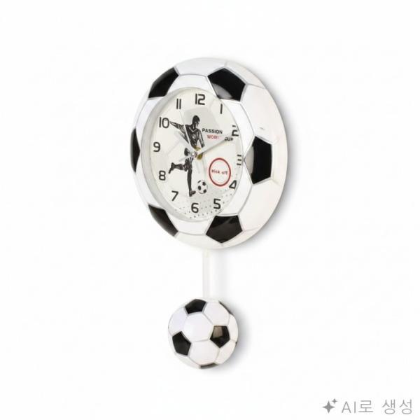 [生活の力]キッズルーム時計サッカー時計円形壁掛け時計