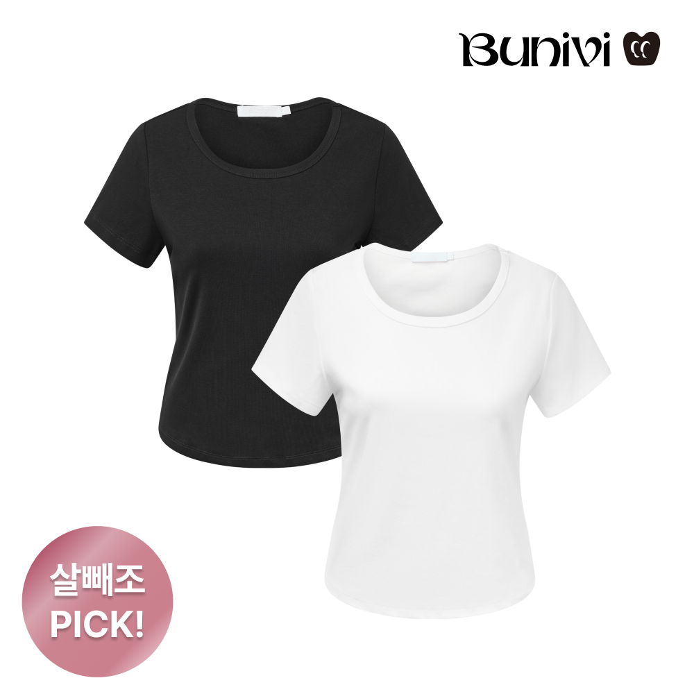 [살빼조 Pick!] 버니비 우먼 스탠다드 U넥 반팔티 2Color