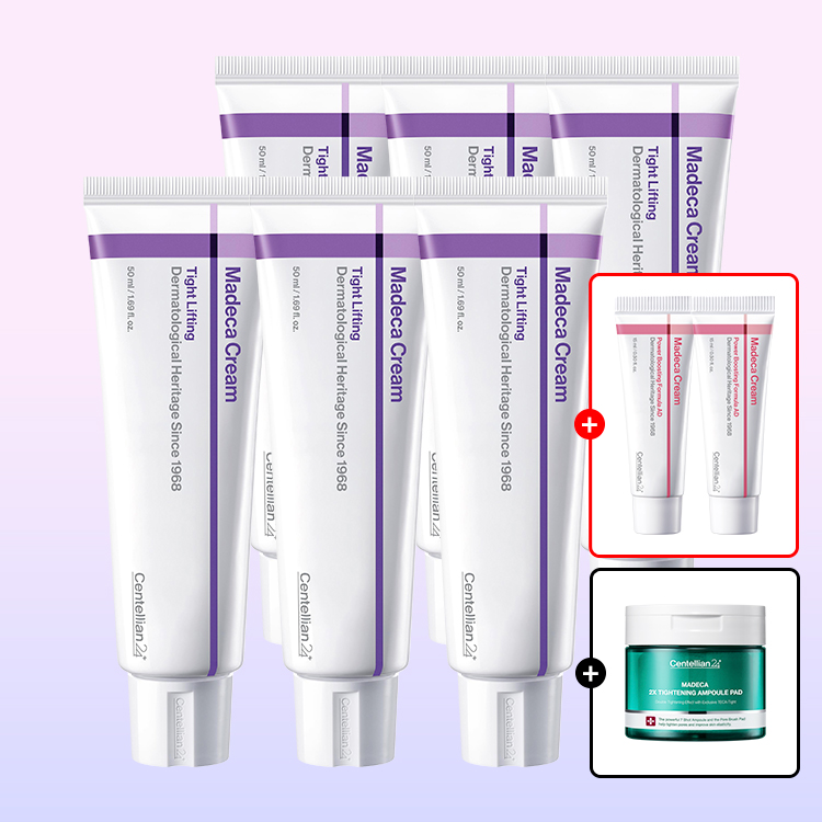 [동국제약]마데카크림 타이트리프팅 50ml*6개+추가30ml+패드(60매).쇼핑백증정.주름개선.물찬리프팅.