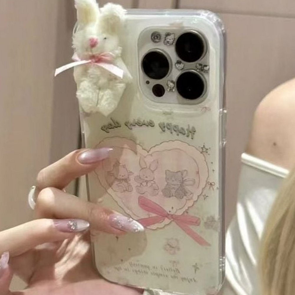 IPhone スマートフォンケース透明バニー人形
