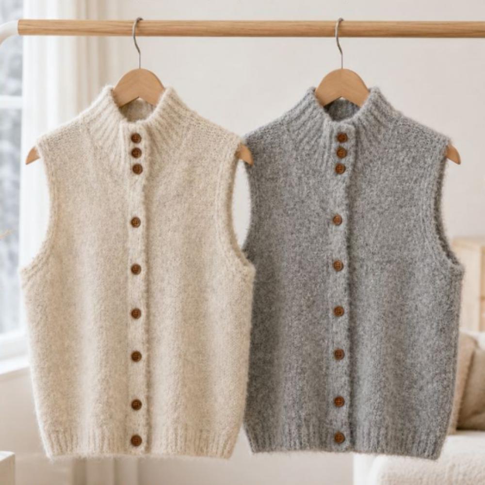 ベストファッションベスト女性秋ハイネック服冬ニット