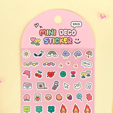 KAKAO FRIENDS - Mini Autocollant 2P Set Rose