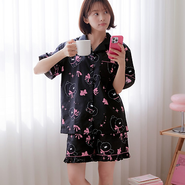 Black Lovely Women Pajamas Chunsik