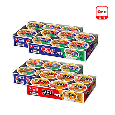 농심 육사김사세트 (육개장사발면 18입 + 김치사발면 6입)