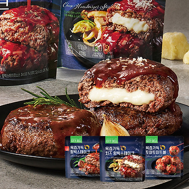 시티델리 육즙가득 함박 150g / 치즈함박 150g / 미트볼 150g 혼합 12봉 | 톡딜