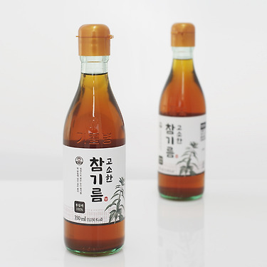 저온압착 고소한 통참깨100% 방앗간 참기름 350ml 2병