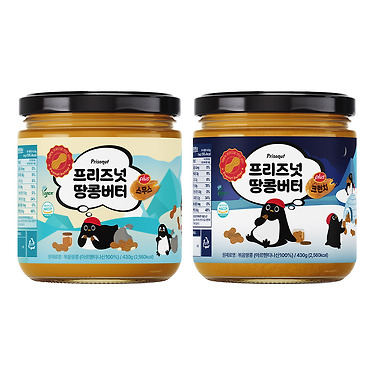 [Kakao] [톡딜] 100% 피넛버터 스무스 땅콩잼430g+크런치 땅콩잼430g (12,500원/무료)