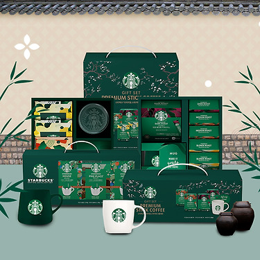 스타벅스 선물세트C(파우더커피80T+그린머그컵) 1+1