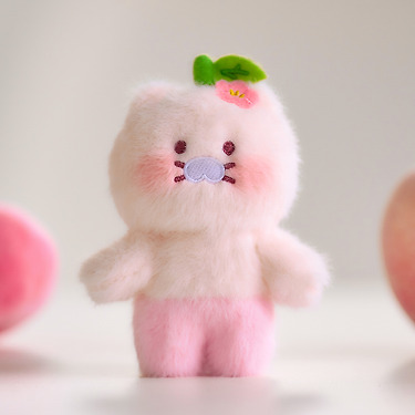 Peach Peach Keychain Plush Rose Chunsik