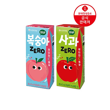 [카카오]롯데칠성 히야 제로 사과/복숭아 200ml 48팩 (15,717원/무료)