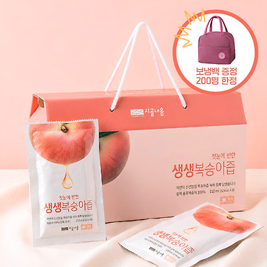 [톡딜]생생복숭아즙 110ml 30팩 (25,300원/무료)