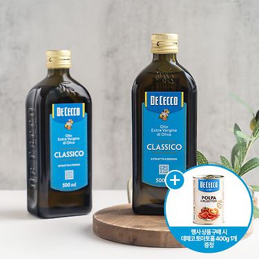 [카카오]데체코 엑스트라버진 올리브오일 500ml 2개+토마토홀 증정 (21,900원/무료)