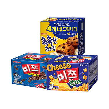 [카카오]미쯔황치즈6p +미쯔6p+촉촉한초코칩16p (12,100원/무료)