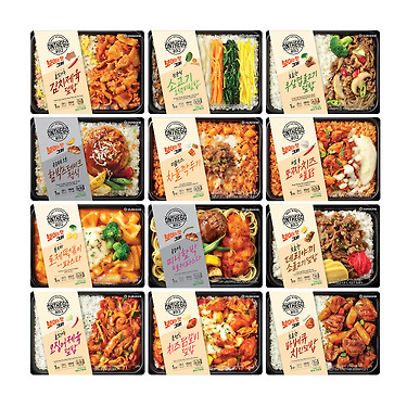 [톡딜]아워홈 온더고 도시락 한식 양식 덮밥류 12팩세트 (47,500원/무료)